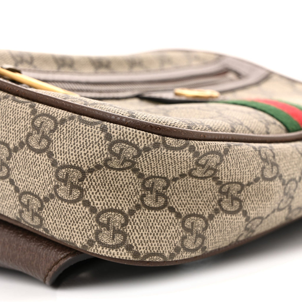 Gucci Soft GG Supreme Monogram Medium Ophidia Belt Bag Dark Brown