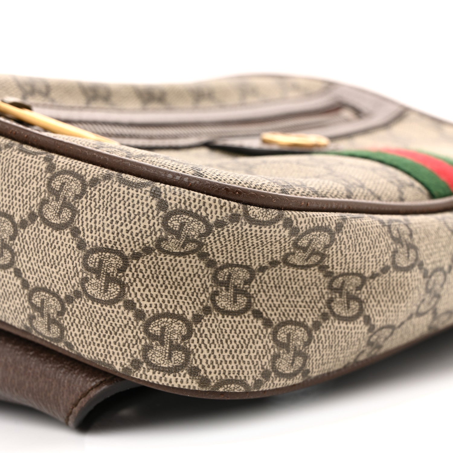 Gucci Soft GG Supreme Monogram Medium Ophidia Belt Bag Dark Brown