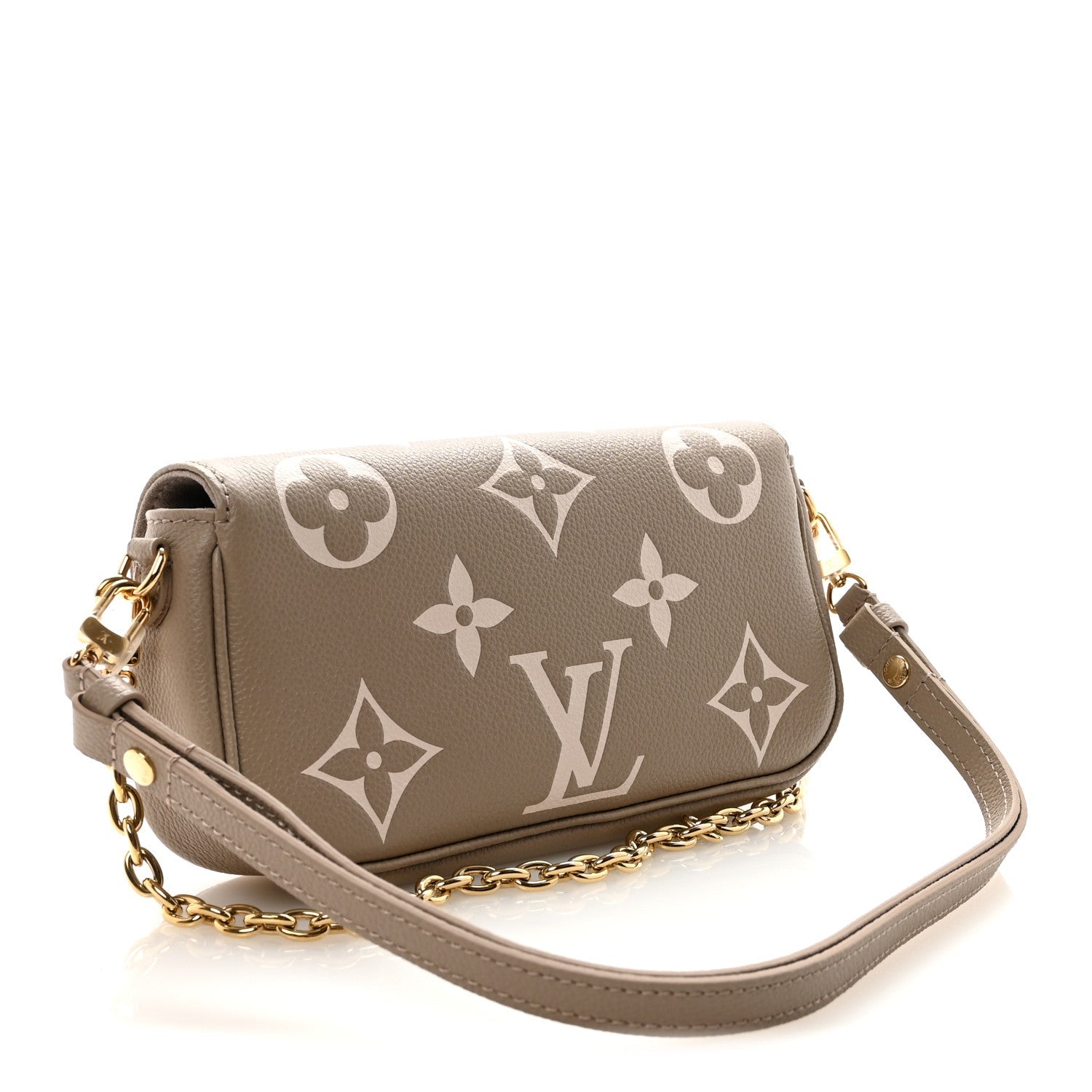 Louis Vuitton Empreinte Monogram Giant Ivy Wallet On Chain Tourterelle Creme