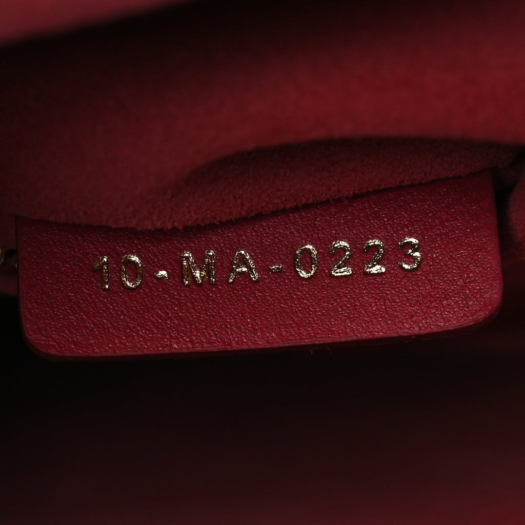 Christian Dior Lambskin Cannage Small My ABCDior Lady Dior Red