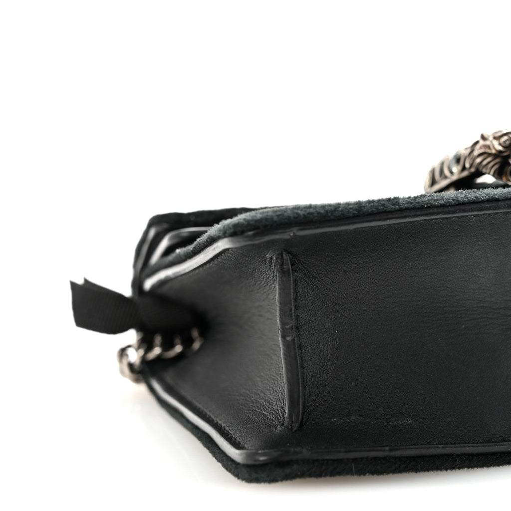 Gucci Velvet Super Mini Dionysus Shoulder Bag Black
