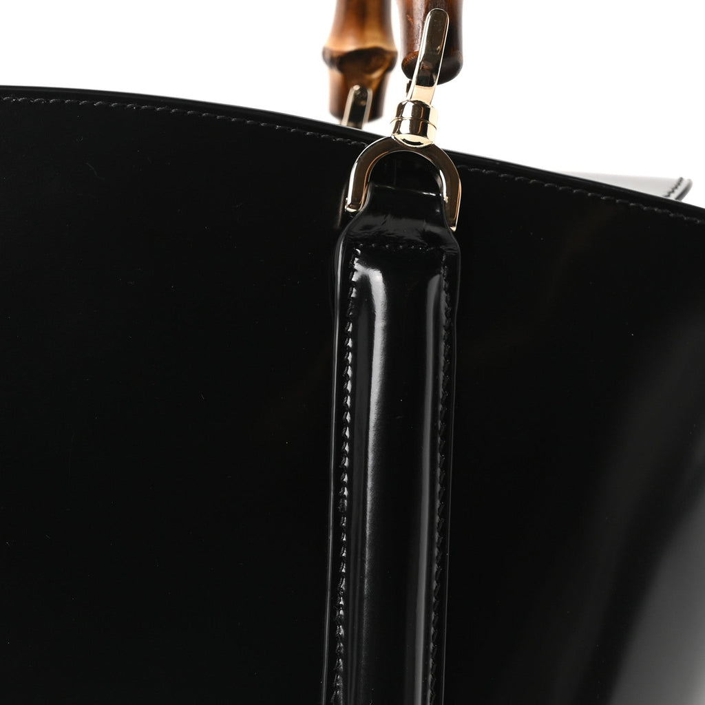 Gucci Spice Lux Nappa Bamboo Basket Bag Black