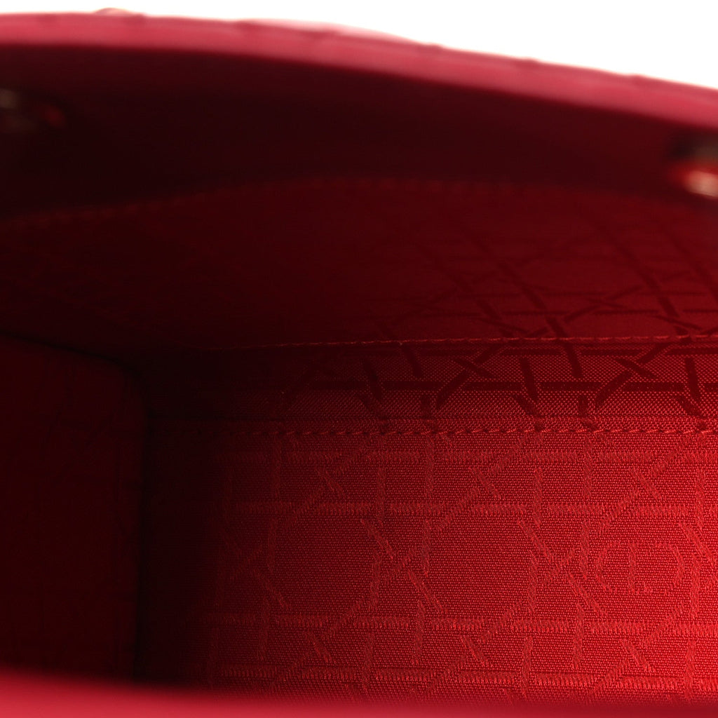 Christian Dior Lambskin Cannage Small My ABCDior Lady Dior Red