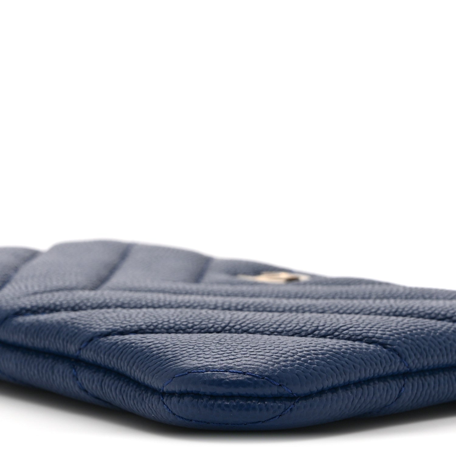 Caviar Chevron Quilted Small Ancient Greek Charms Cosmetic Case Blue