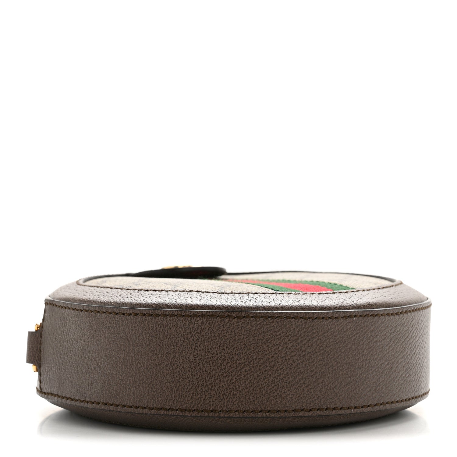 Gucci GG Supreme Monogram Web Mini Ophidia Round Shoulder Bag Brown