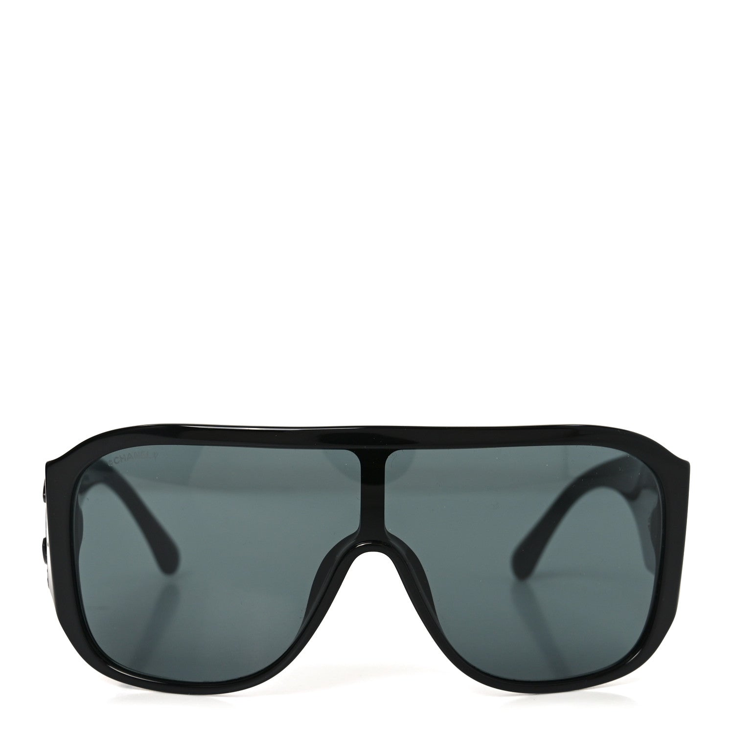 Acetate Crystal CC Shield Sunglasses 5466-B Black
