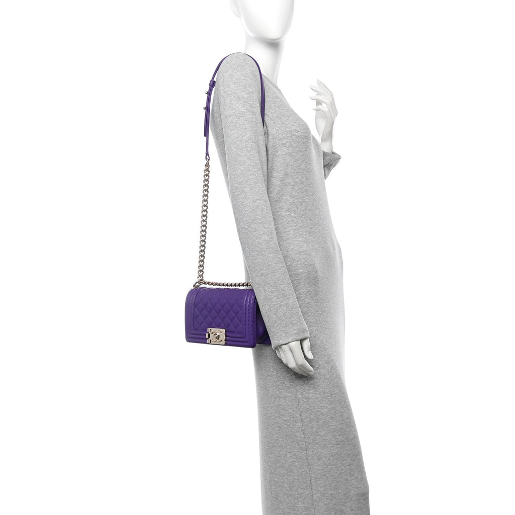 Chanel Calfskin Quilted Small Boy Flap Purple