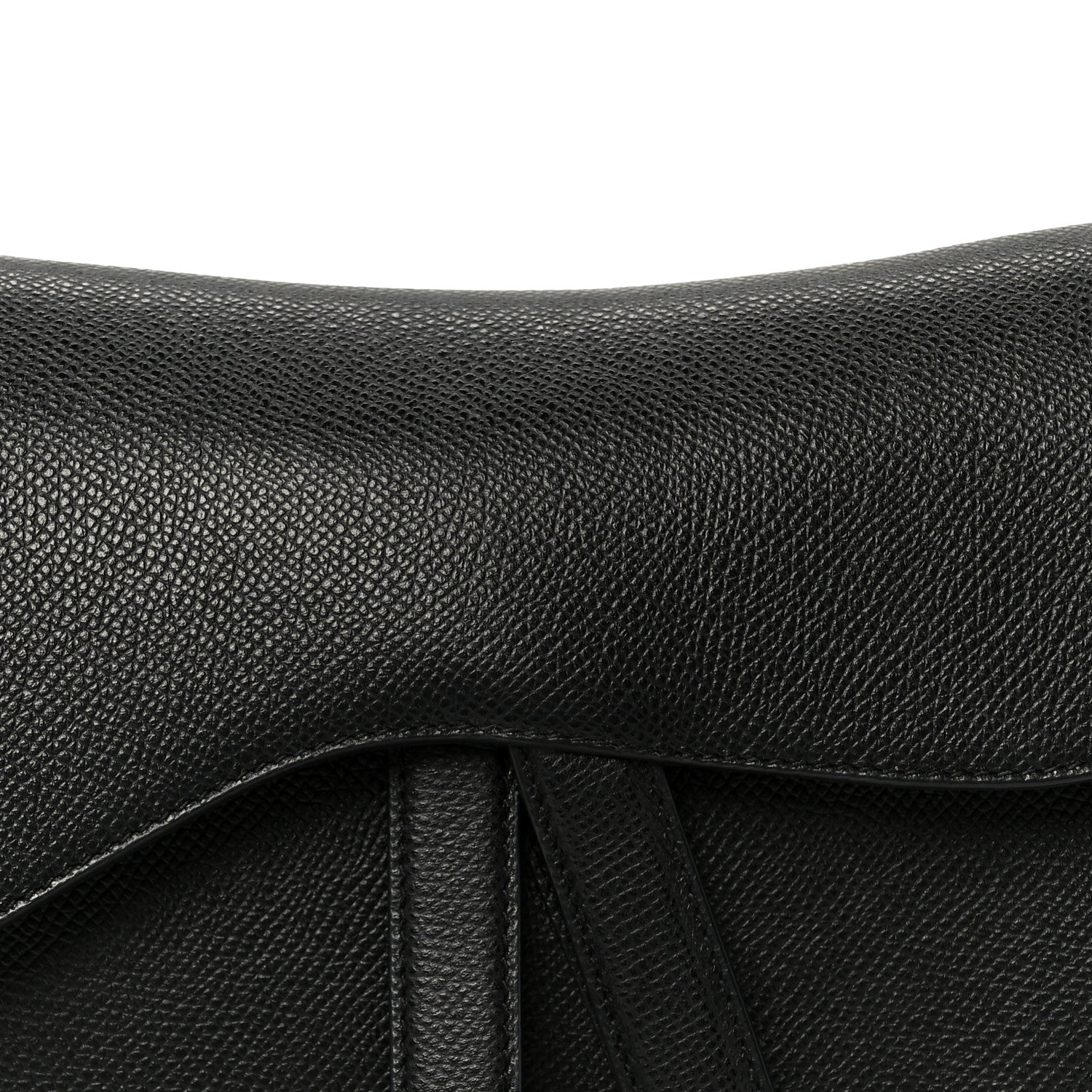 Christian Dior Grained Calfskin Saddle Bag Black