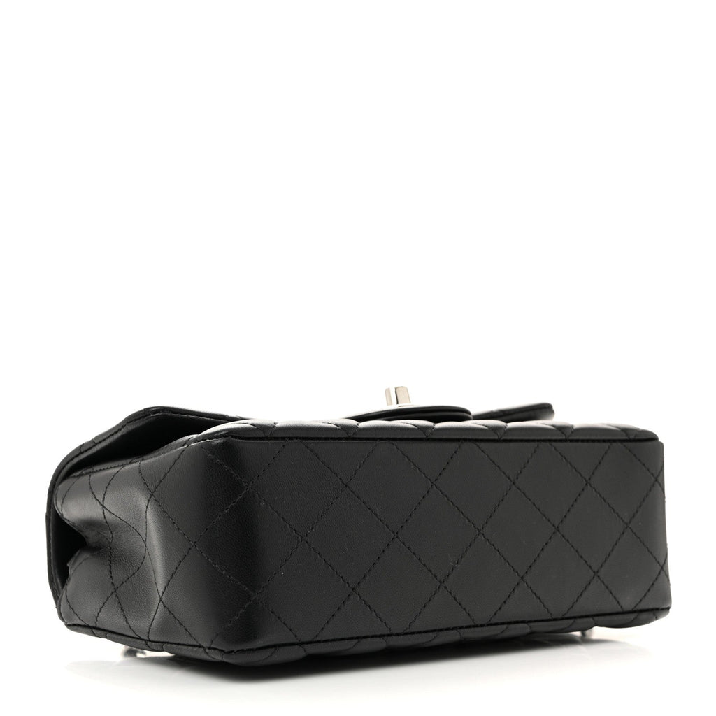 Chanel Lambskin Quilted Mini Rectangular Flap Black