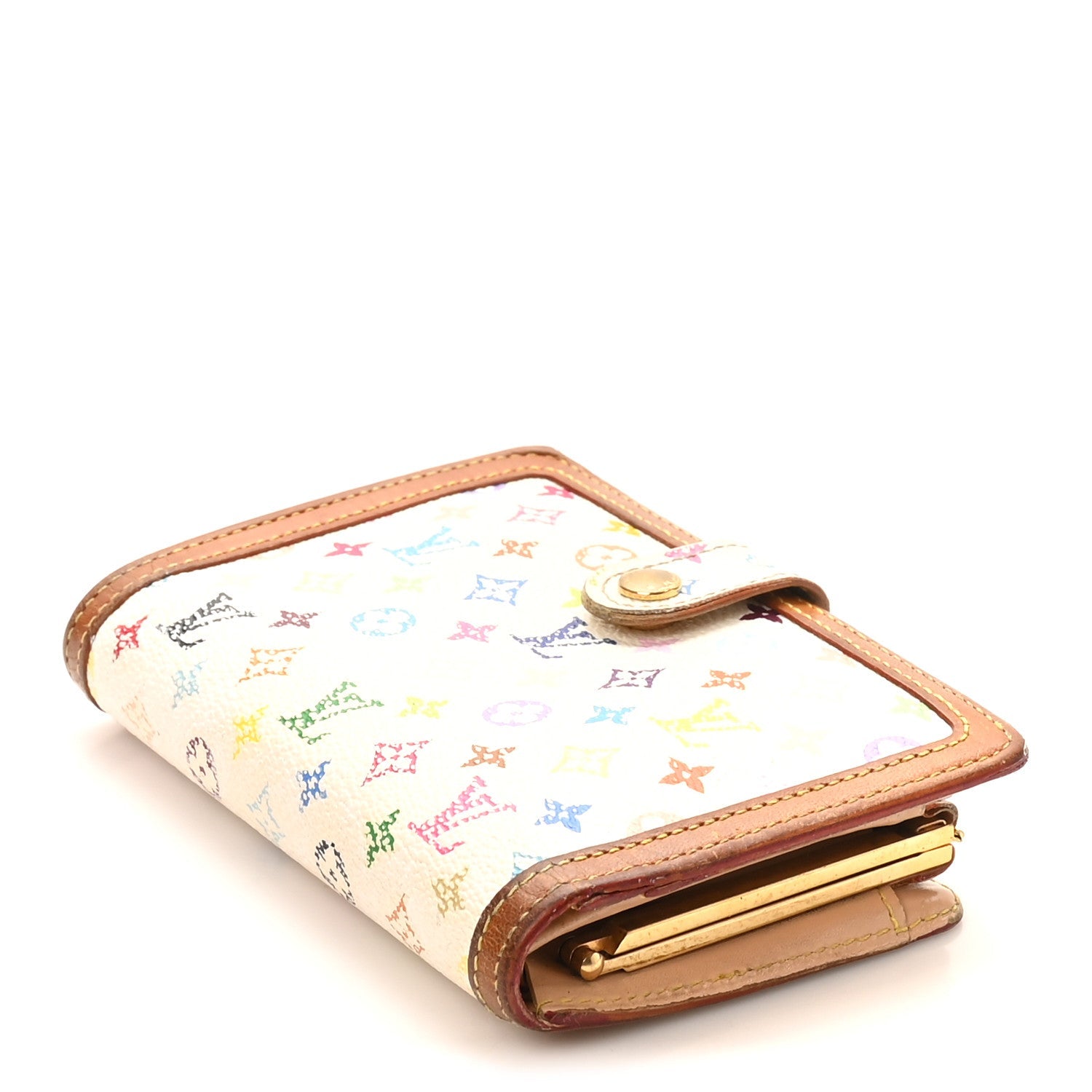 Louis Vuitton Monogram Multicolor French Purse Wallet White