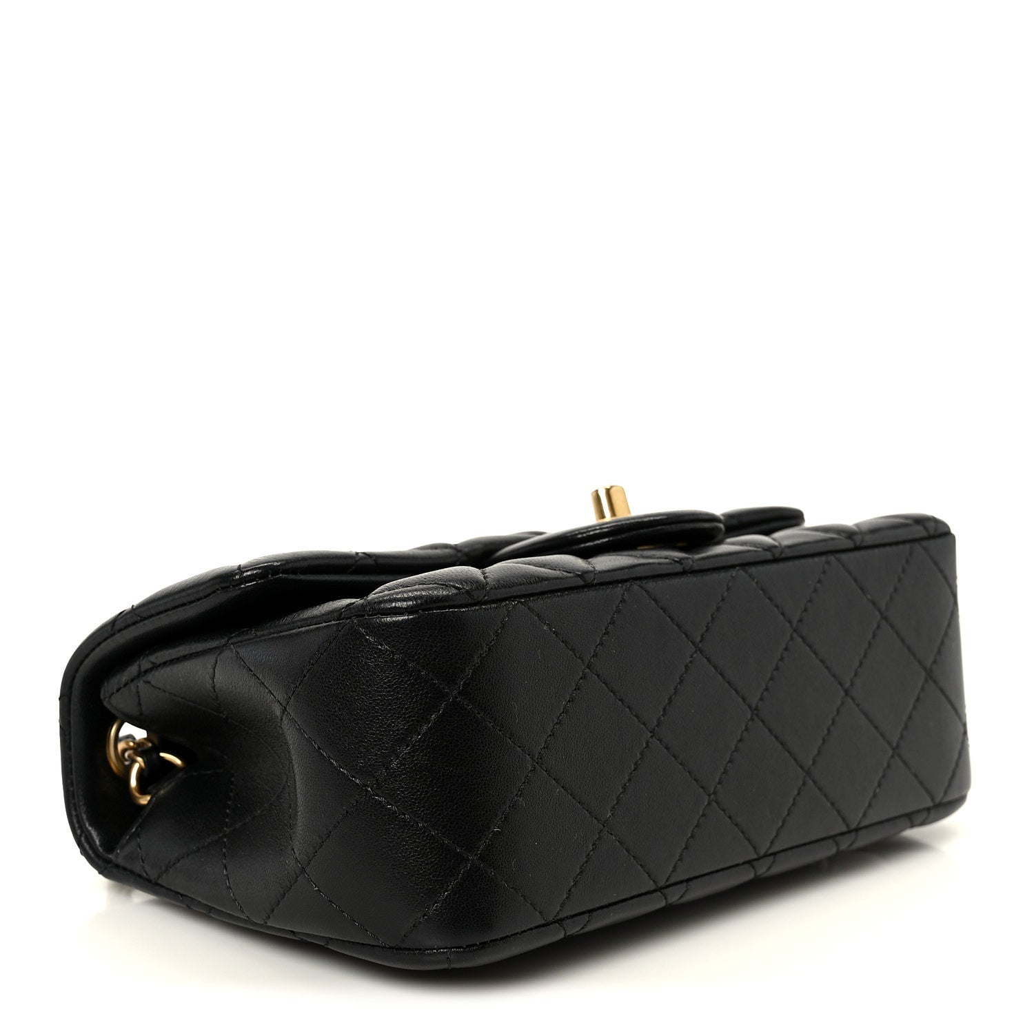 Chanel Lambskin Quilted Mini Rectangular Pearl Crush Flap Black