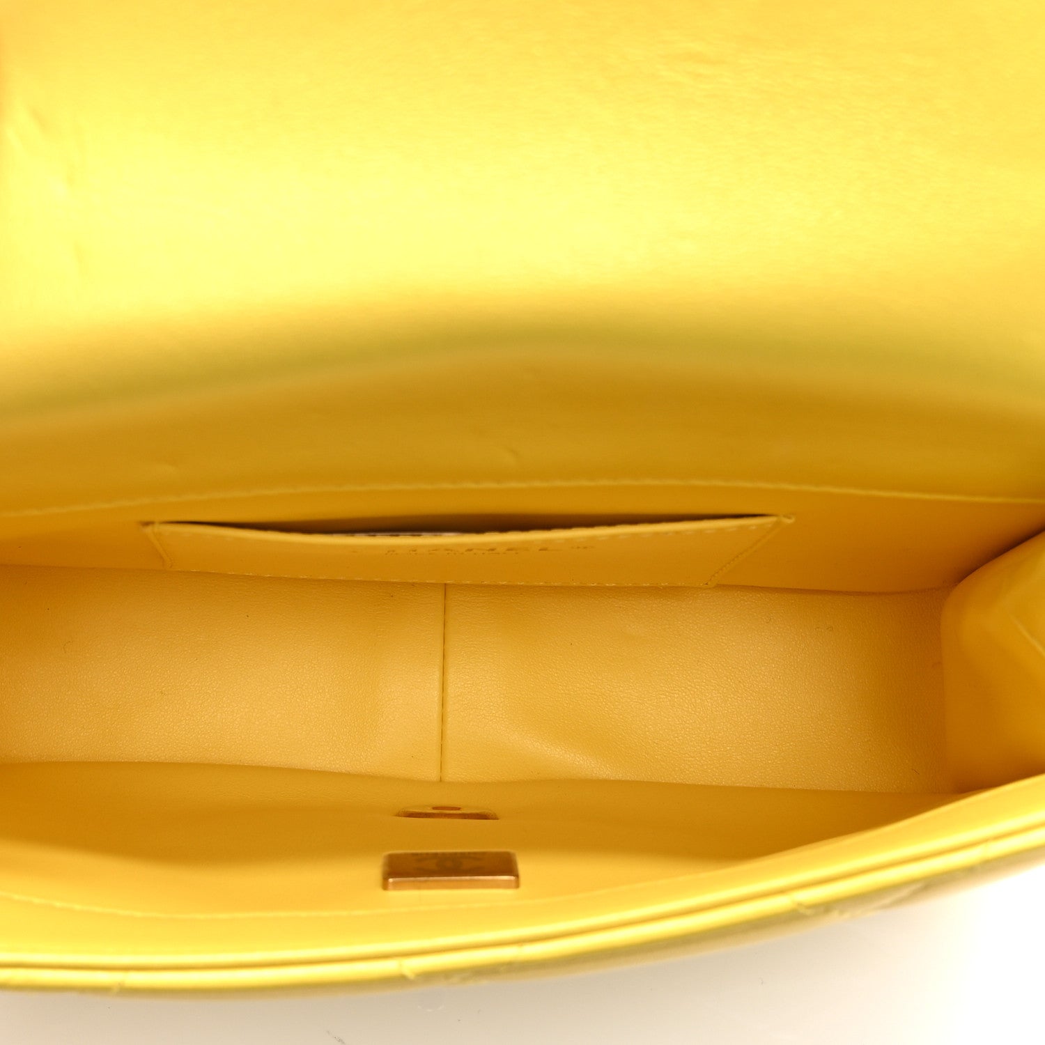 Chanel Iridescent Lambskin Quilted Mini Rectangular Pearl Crush Flap Yellow