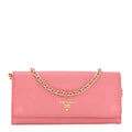 Prada Saffiano Metal Oro Chain Wallet Ibisco