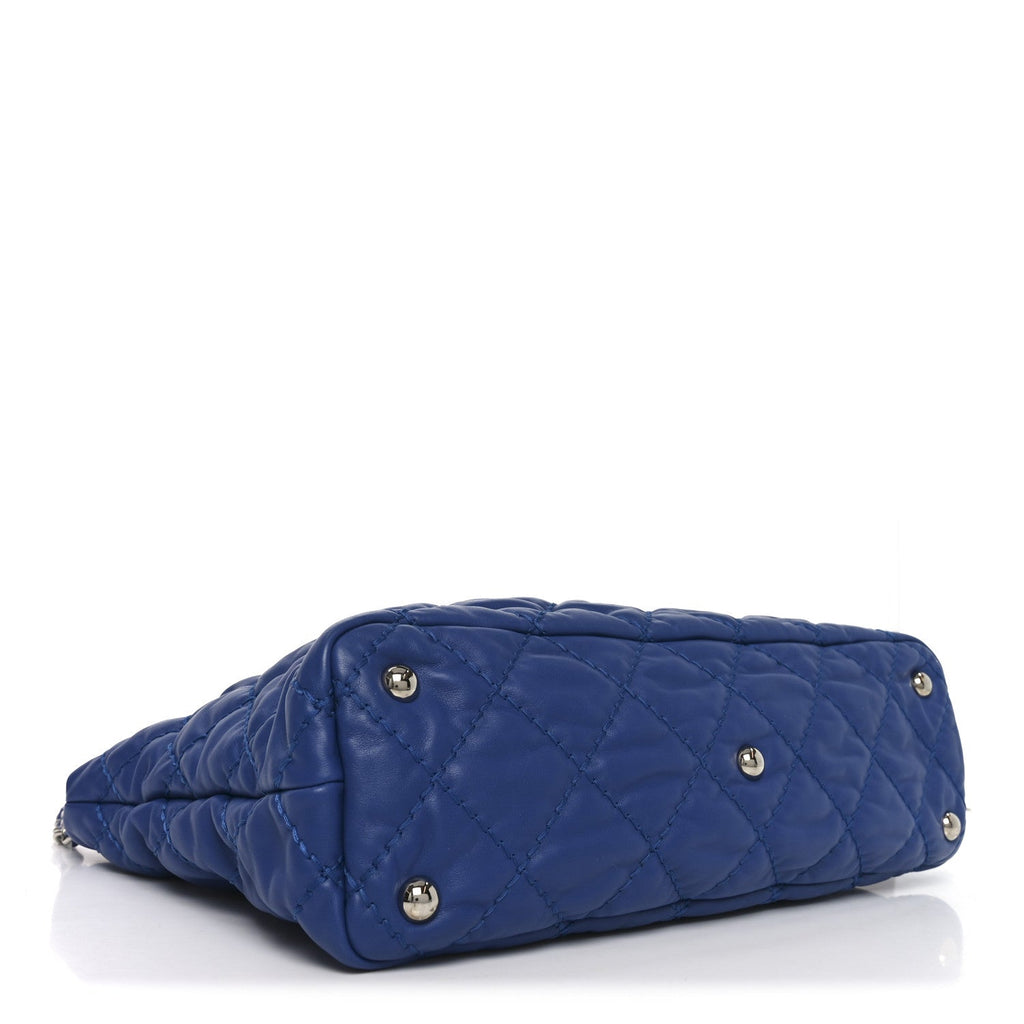 Chanel Calfskin Quilted French Riviera Hobo  Blue