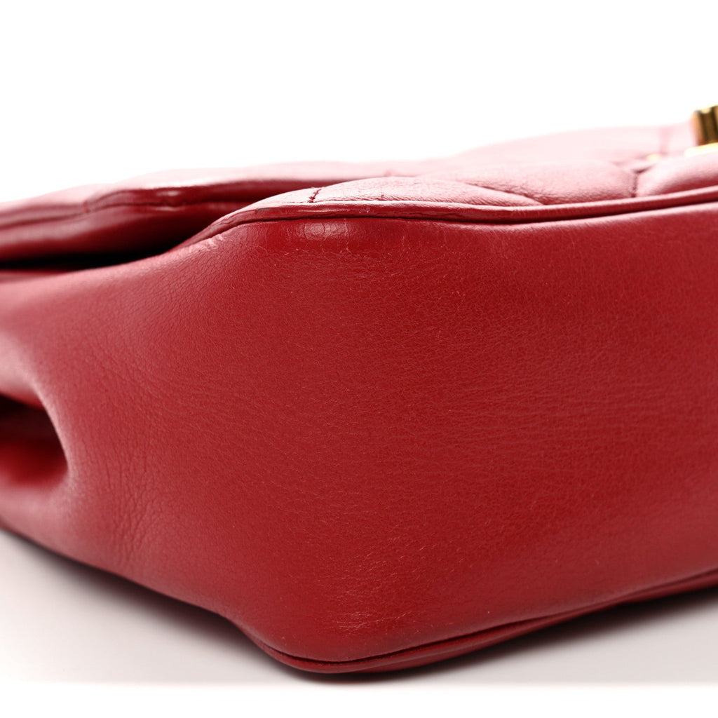Chanel Lambskin Quilted Easy Carry Flap Red