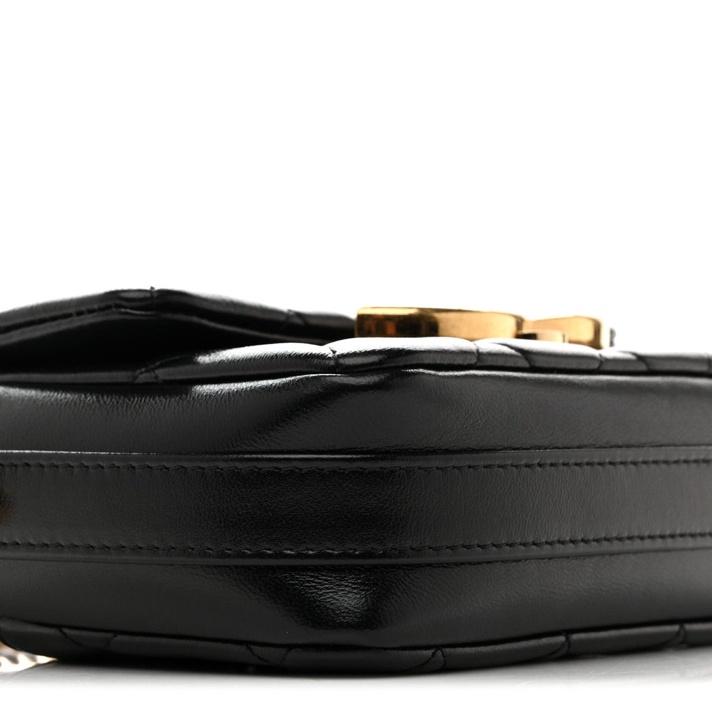 Chanel Shiny Crumpled Lambskin Quilted Mini Giant CC Flap Black