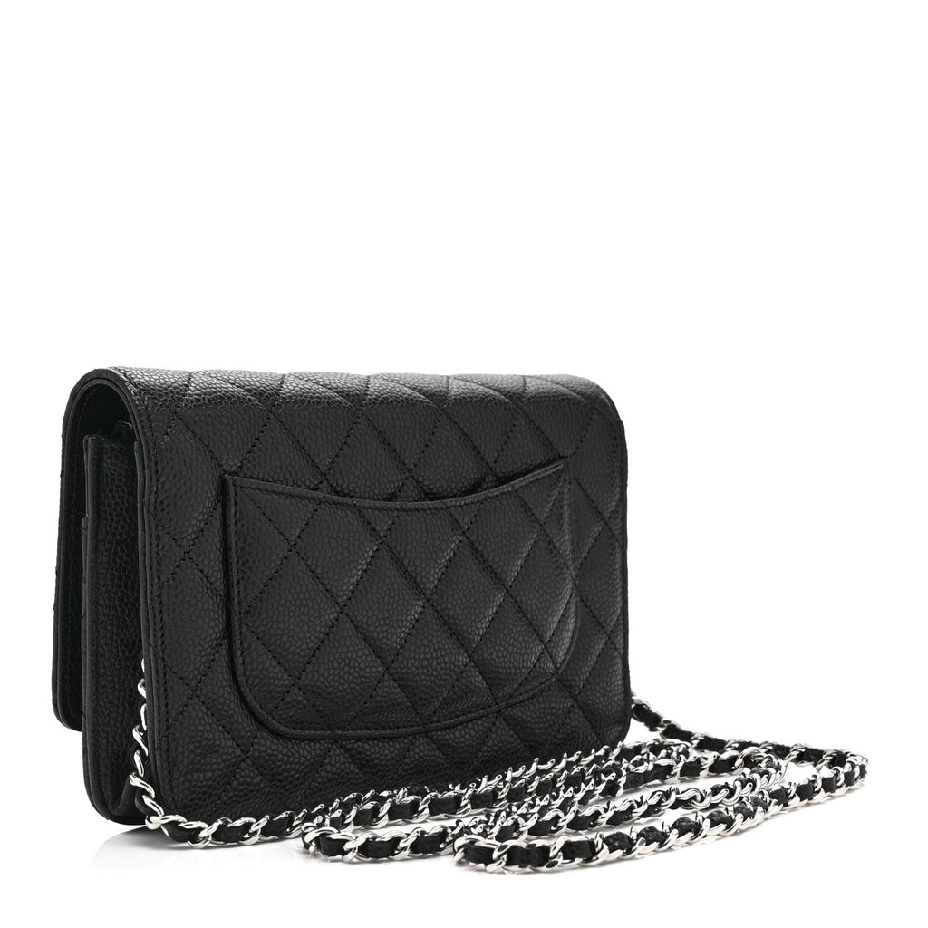Chanel Caviar Quilted CC Turnlock Wallet On Chain WOC Black