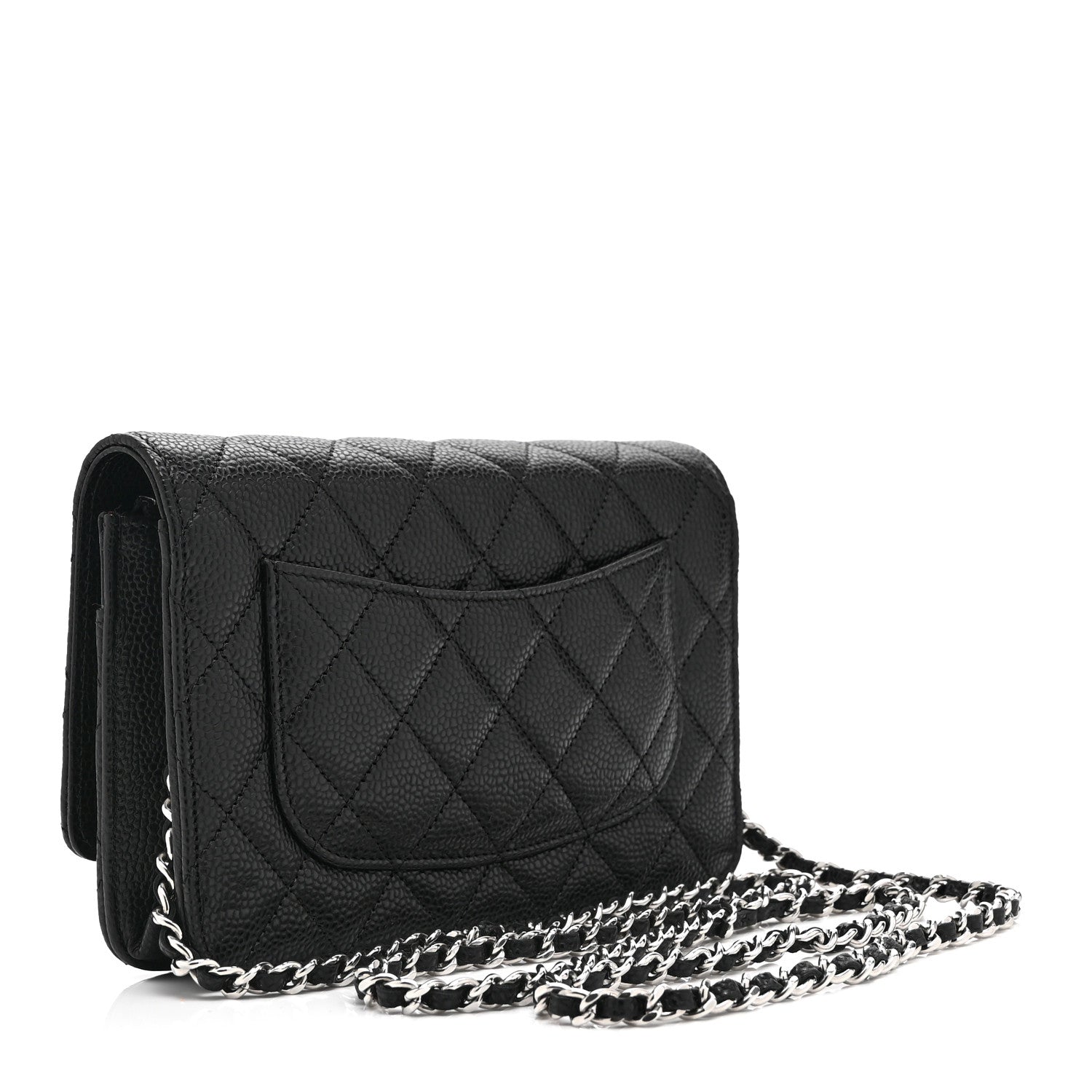 Chanel Caviar Quilted CC Turnlock Wallet On Chain WOC Black