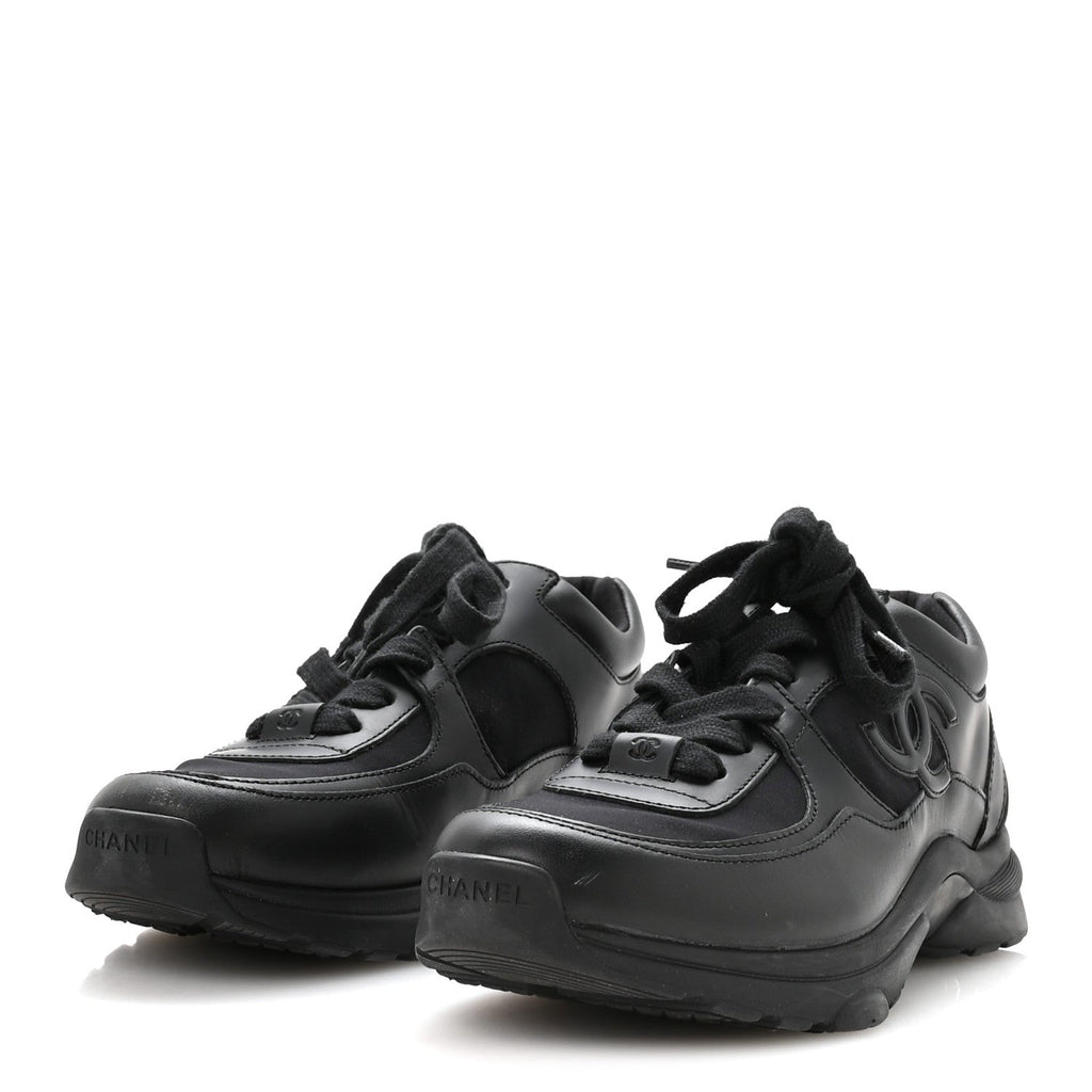 Calfskin Lambskin CC Uniform Sneakers 40 Black
