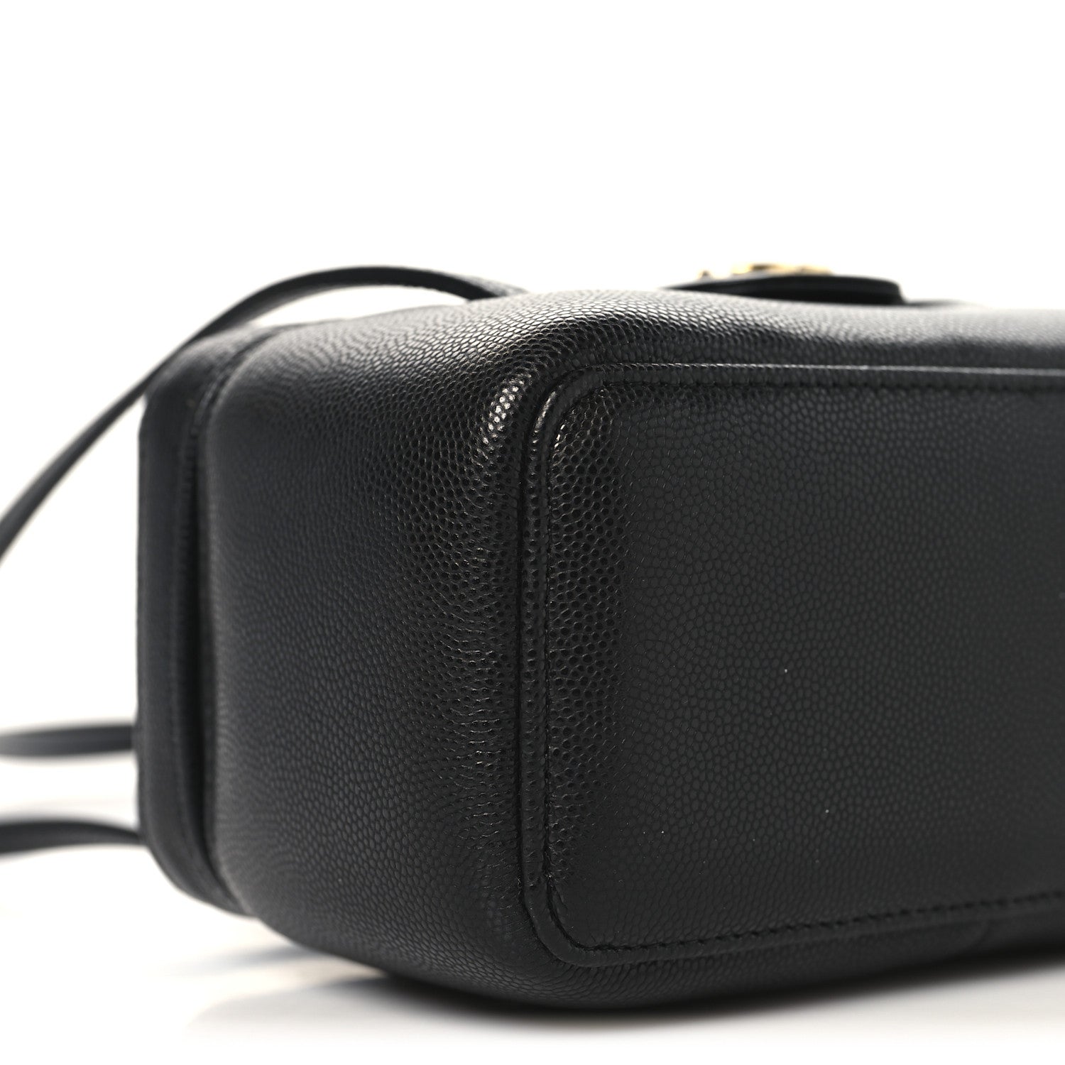 Chanel Shiny Caviar Preppy Coco Long Vanity With Strap Black