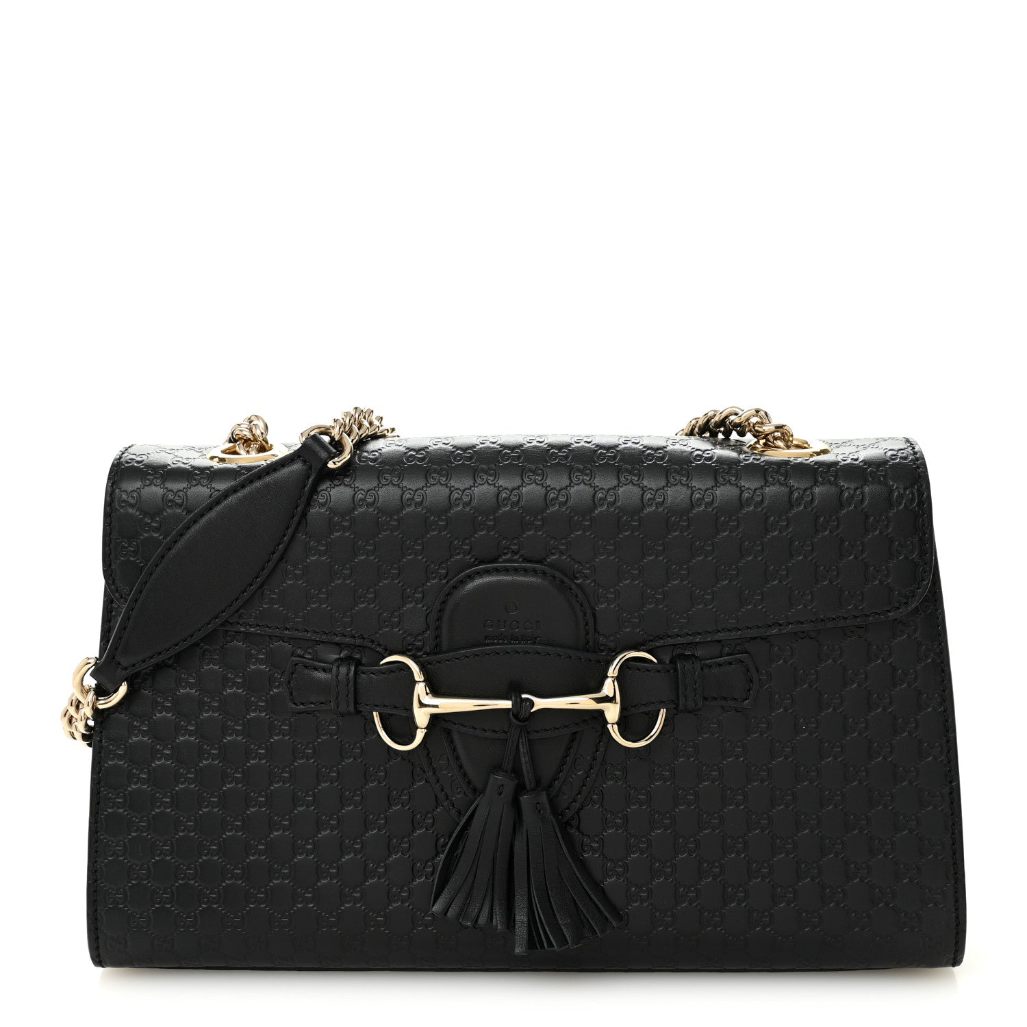 Gucci Microguccissima Medium Emily Chain Shoulder Bag Black