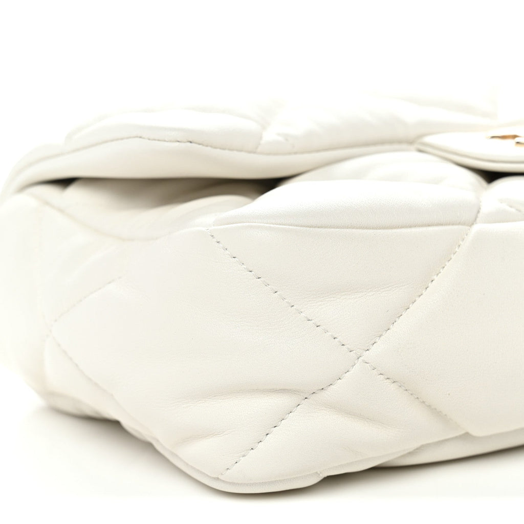 Chanel Calfskin Quilted Medium Bubbly Flap White