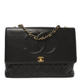 Chanel Lambskin Quilted CC Maxi Jumbo Single Flap Brown