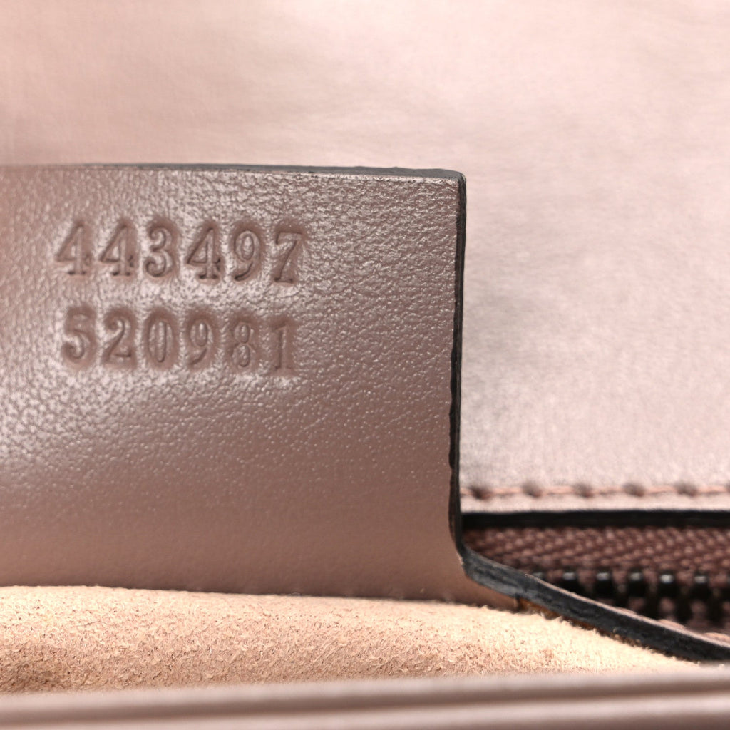 Gucci Calfskin Matelasse Small GG Marmont Shoulder Bag Porcelain Rose