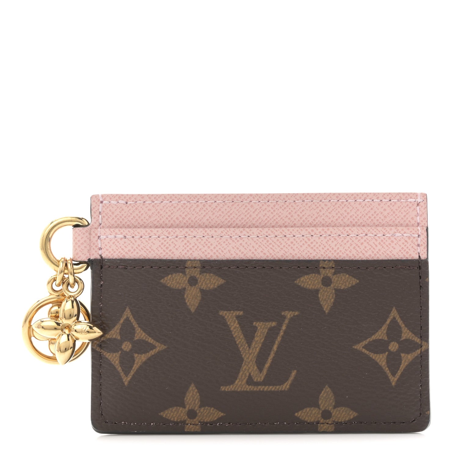 Louis Vuitton Monogram LV Charms Card Holder Rose Ballerine