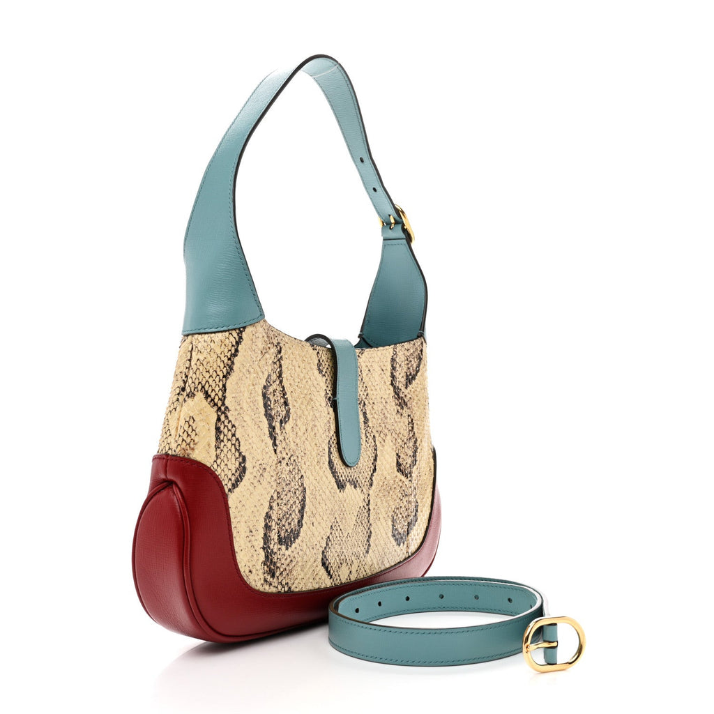 Gucci Snakeskin Calfskin Jackie 1961 Hobo Multicolor