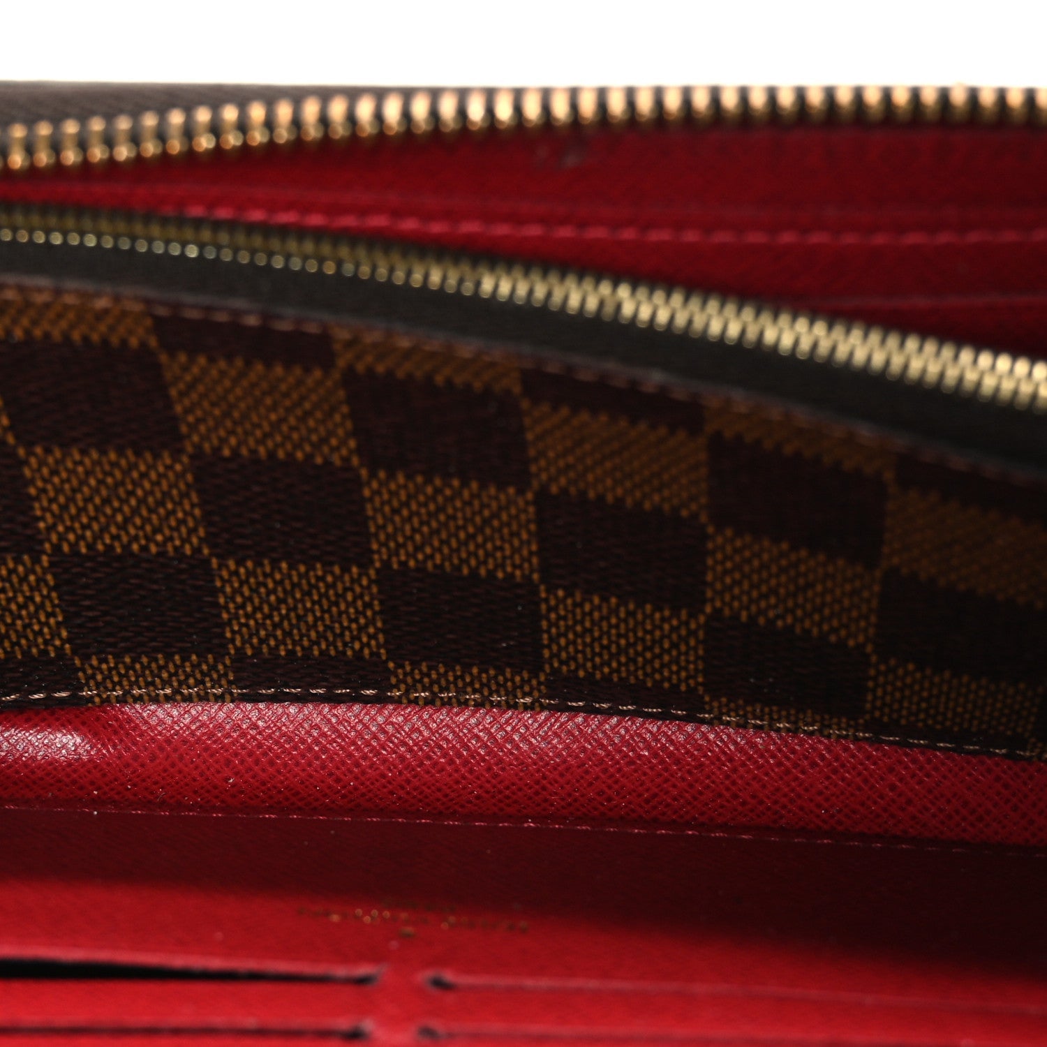 Louis Vuitton Damier Ebene Clemence Wallet Cherry
