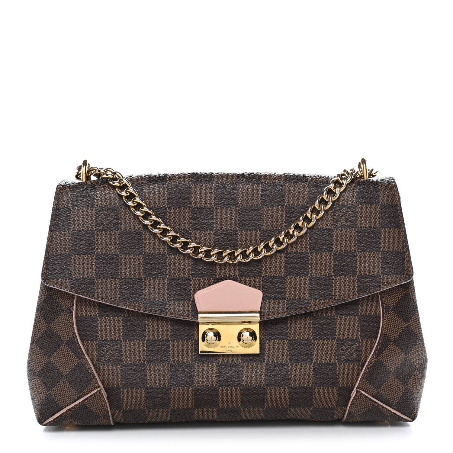 Louis Vuitton Damier Ebene Caissa Clutch Rose Ballerine