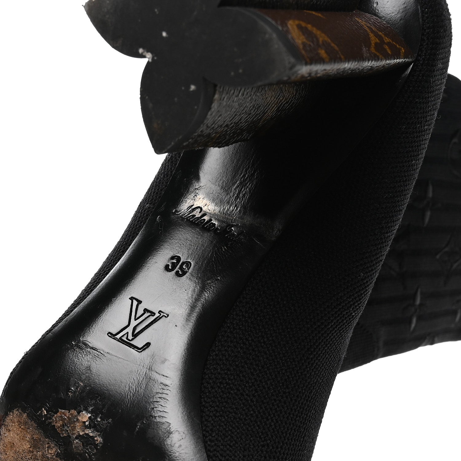 Louis Vuitton Monogram Stretch Fabric Silhouette Ankle Boots 39 Black
