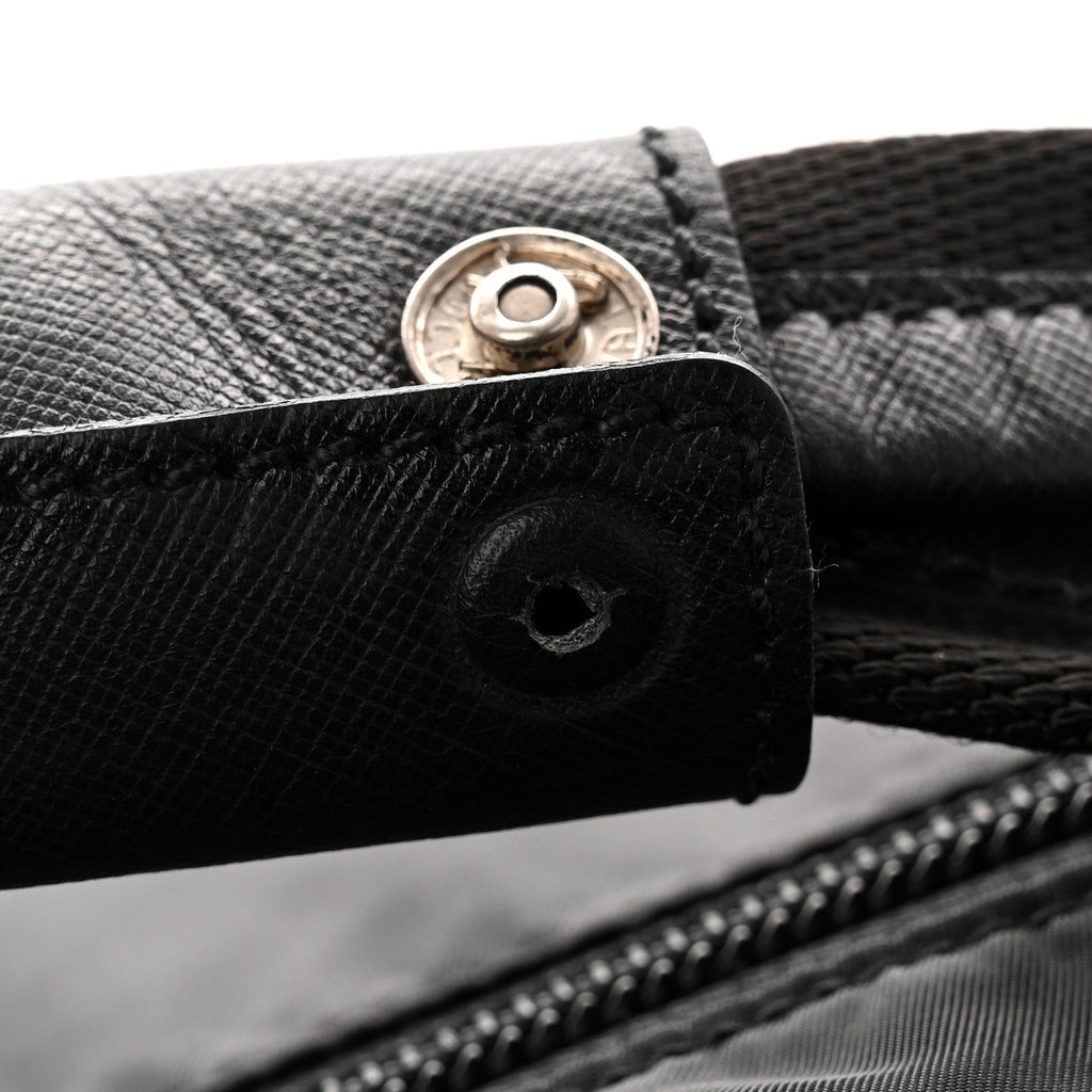 Prada Tessuto Nylon Saffiano Carry On Travel Bag Black