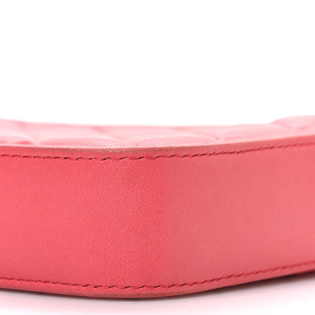 Chanel Lambskin Quilted Small Clutch With Chain Pink