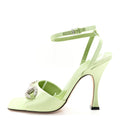 Gucci Satin Crystal Horsebit Sandal Pumps 36.5