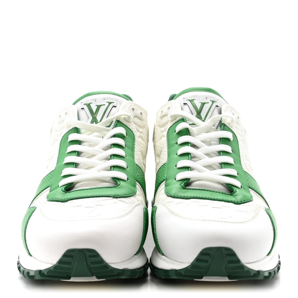 Louis Vuitton Calfskin Empreinte Mens Run Away Sneakers 8 White Green