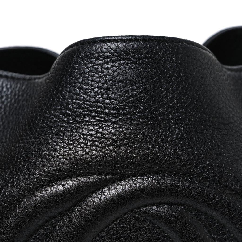 Gucci Pebbled Calfskin Medium Soho Chain Shoulder Bag Black