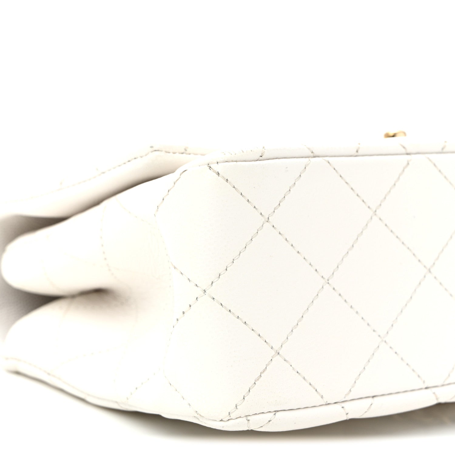 Chanel Caviar Quilted Small Top Handle Flap With Chain White