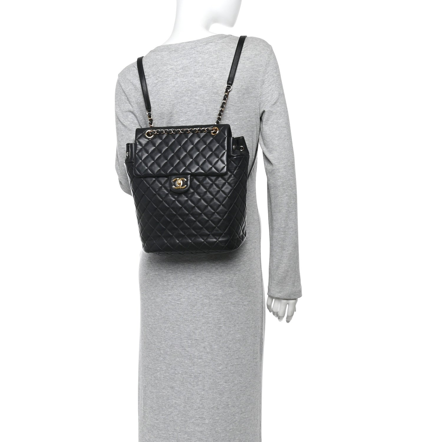 Chanel Lambskin Quilted Large Urban Spirit Backpack Black