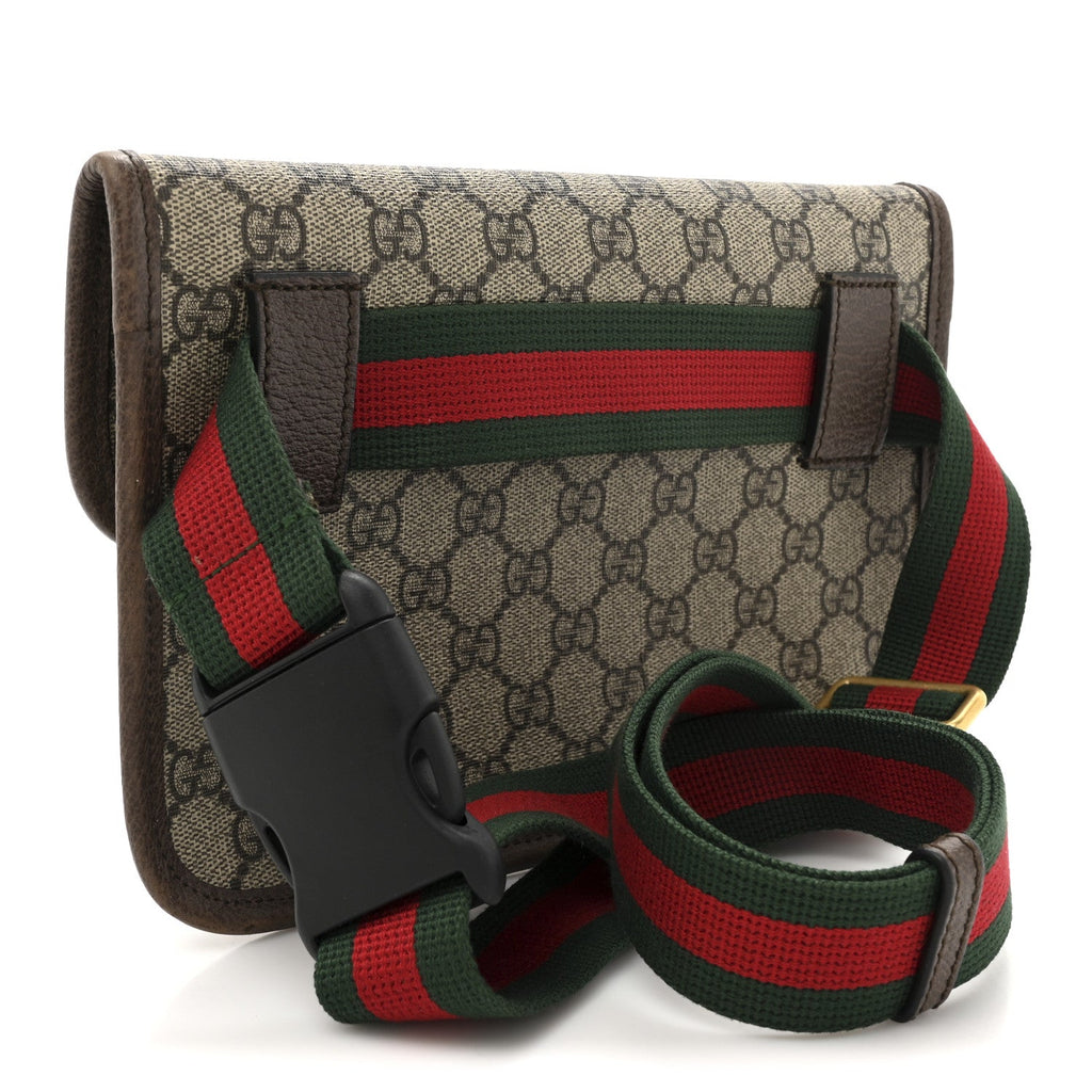 Gucci GG Supreme Monogram Neo Vintage Web Belt Bag Brown