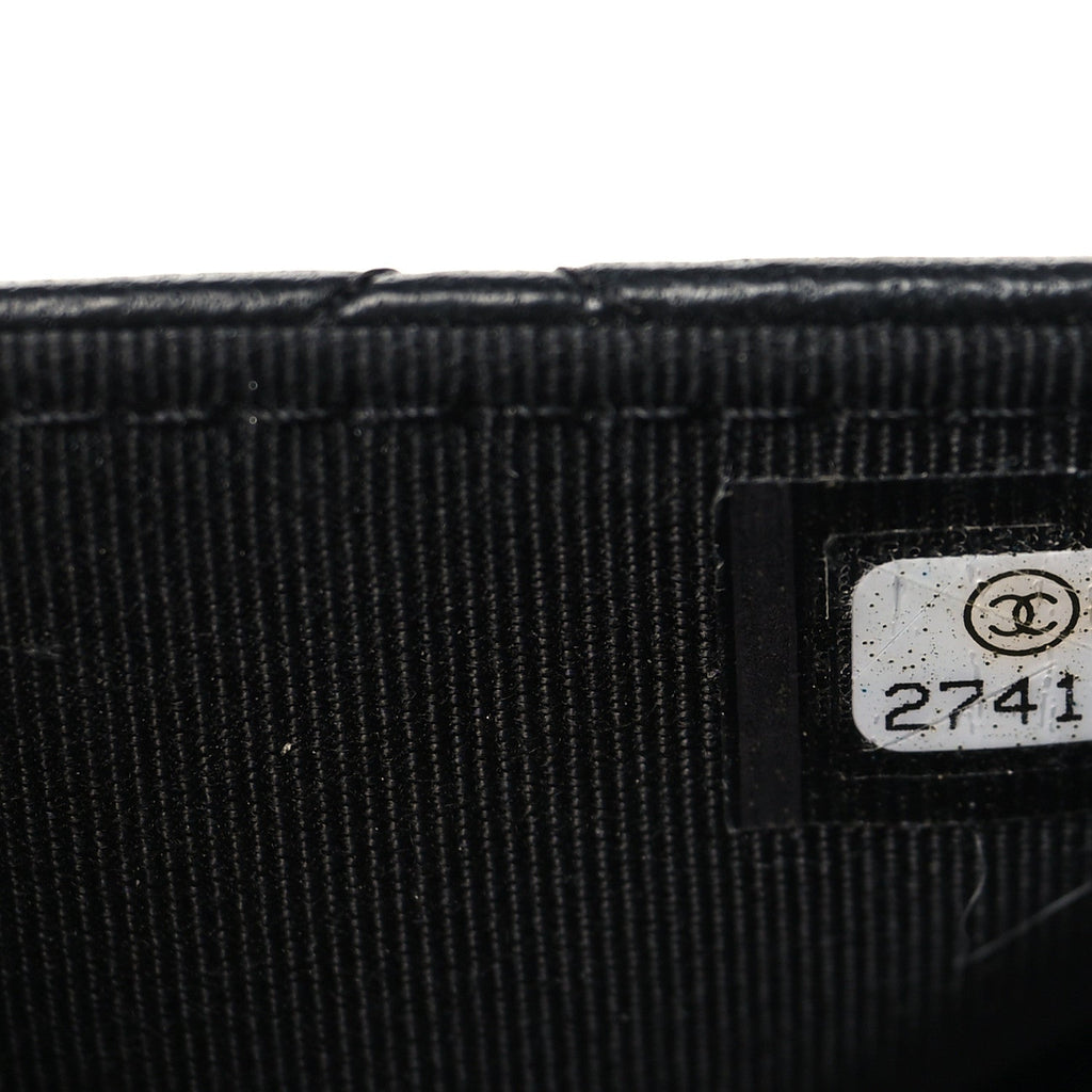 Chanel Lambskin Quilted Wallet On Chain WOC Black