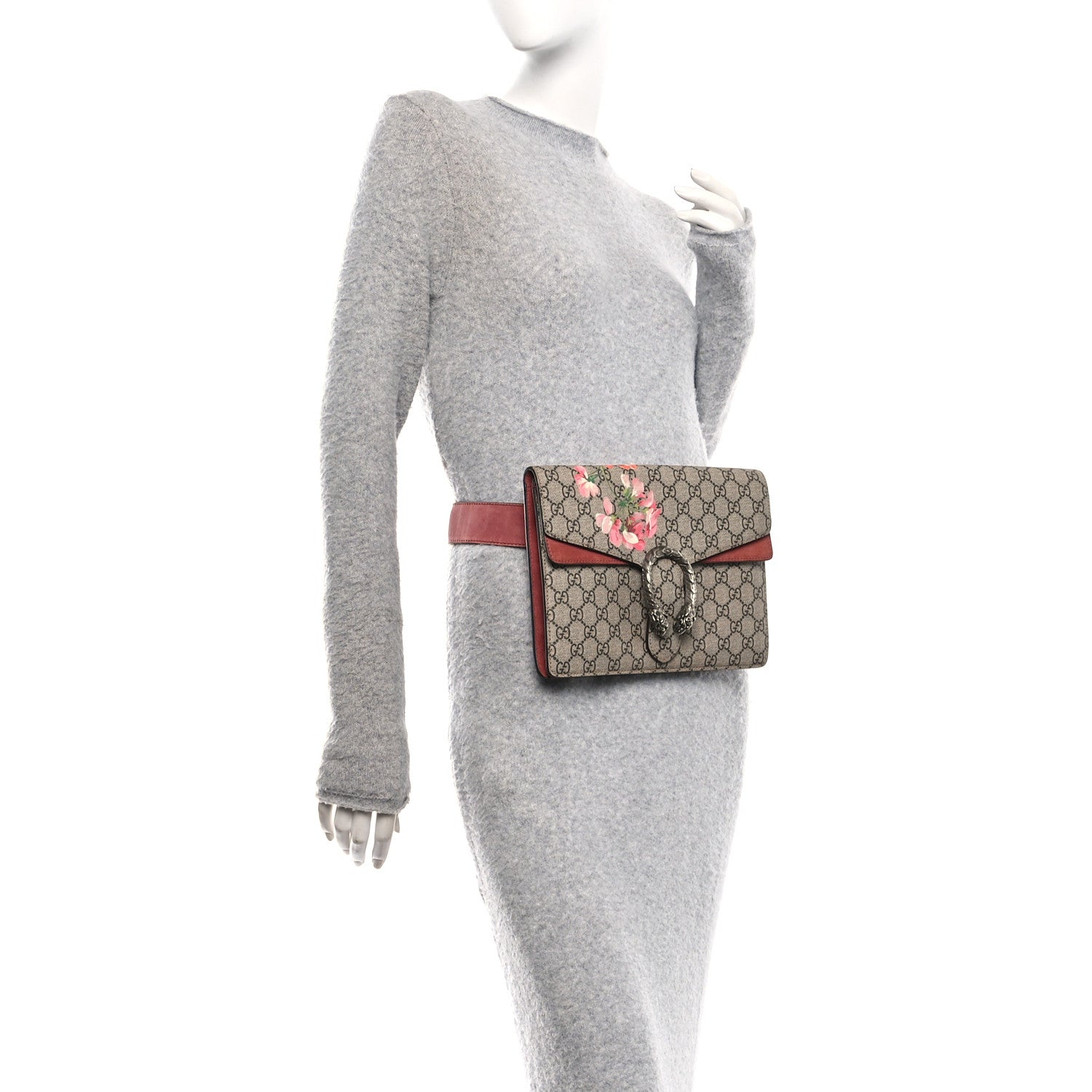 Gucci GG Supreme Monogram Blooms Dionysus Belt Bag Beige Multicolor Dry Rose
