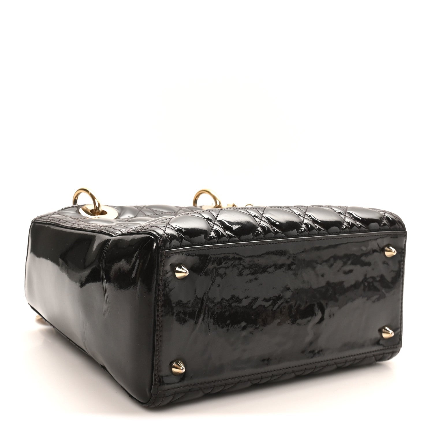 Christian Dior Patent Cannage Medium Lady Dior Dark Brown
