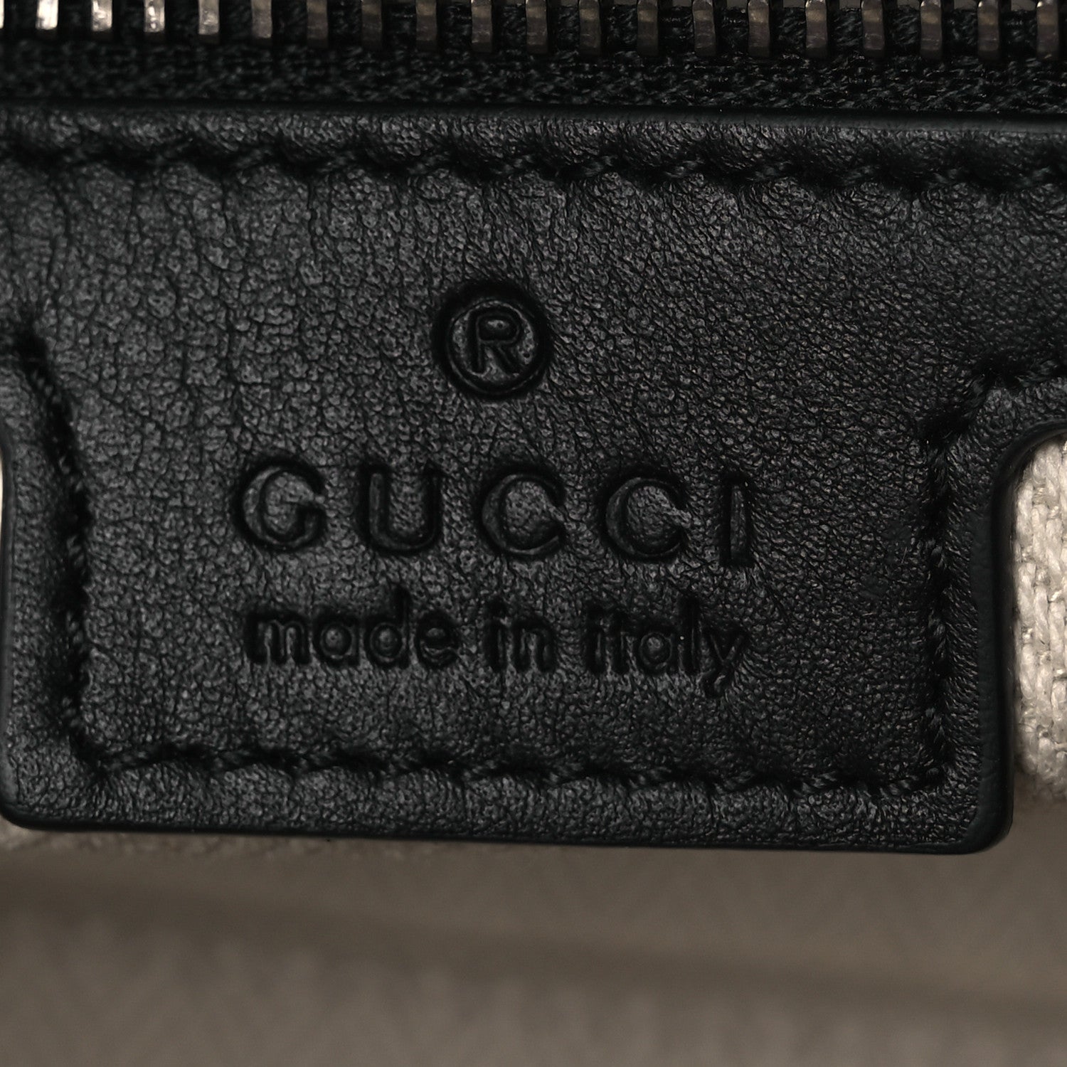 Gucci GG Supreme Monogram Textured Calfskin Emblem Small Crossbody Black