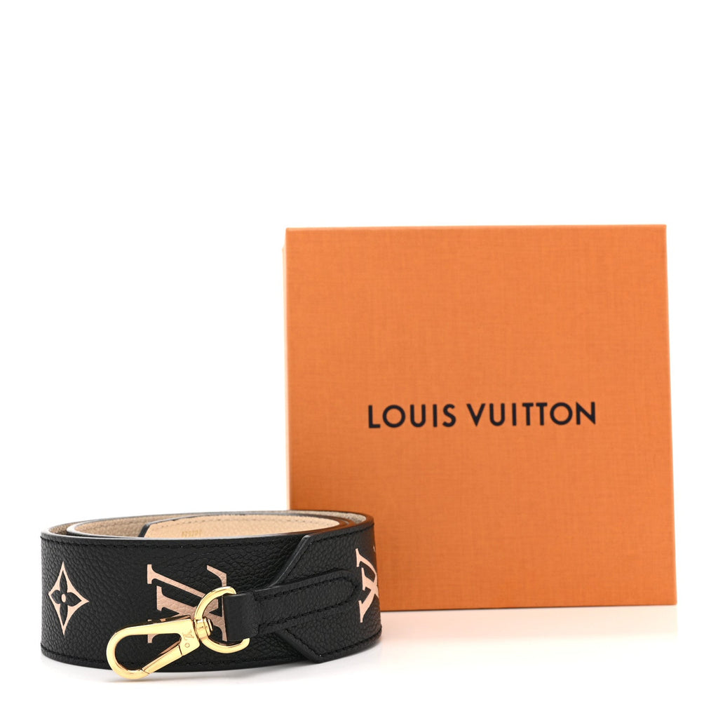 Louis Vuitton Empreinte Monogram Bandouliere Shoulder Strap Black Beige