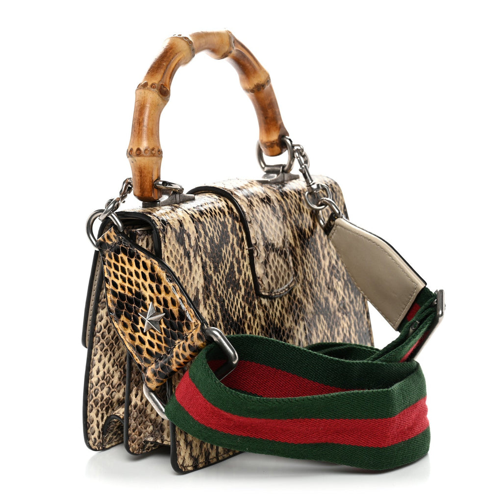 Gucci Snakeskin Bamboo Web Mini Dionysus Top Handle Bag