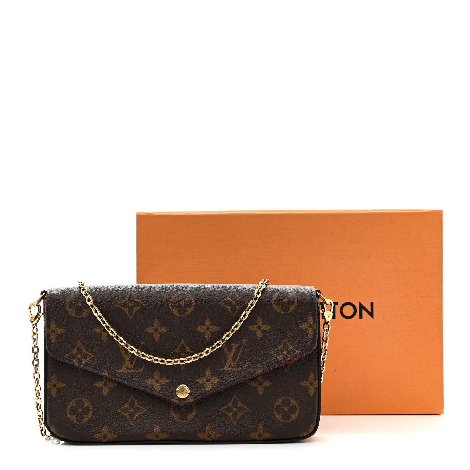 Louis Vuitton Monogram Pochette Felicie Chain Wallet Fuchsia