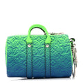 Louis Vuitton Taurillon Illusion Mini Keepall Earphones Pouch Bleu Vert