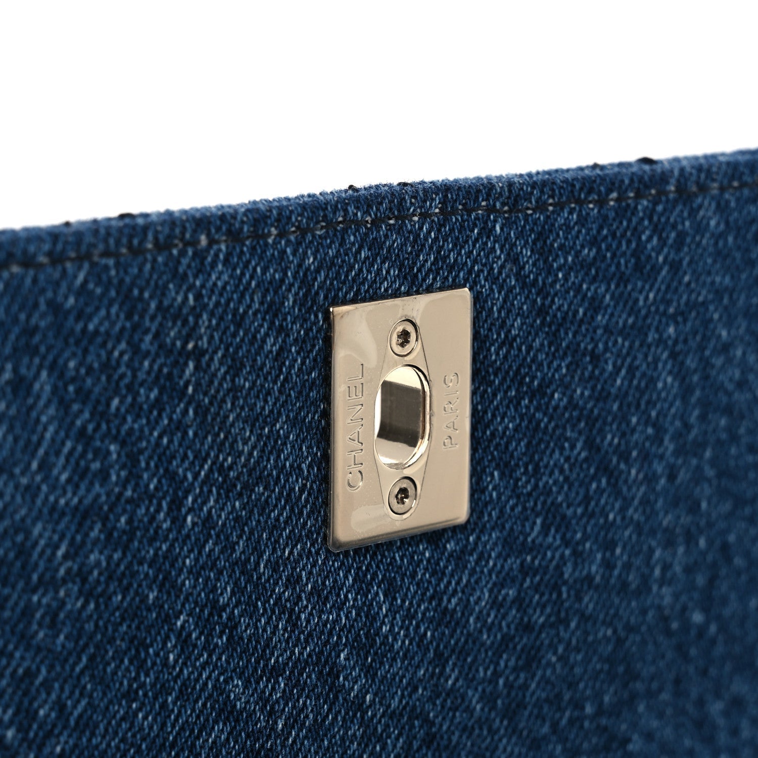 Chanel Washed Denim Quilted Mini Coco Handle Flap Blue